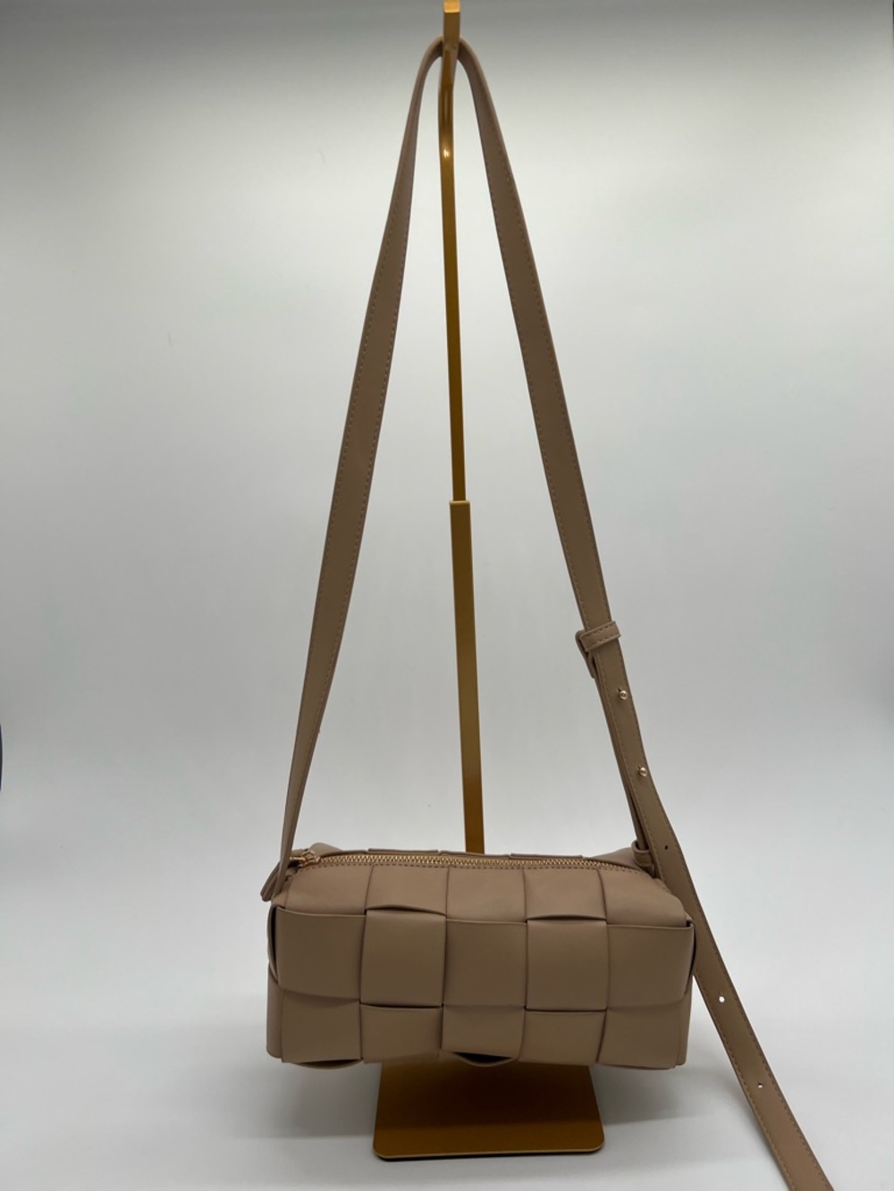 Urban Expressions Taupe Woven Crossbody Bag